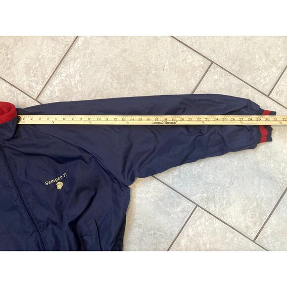 USMC  Marines Jacket Reversible Mens Military Red Fleece Blue Veteran XL - Picture 8 of 12